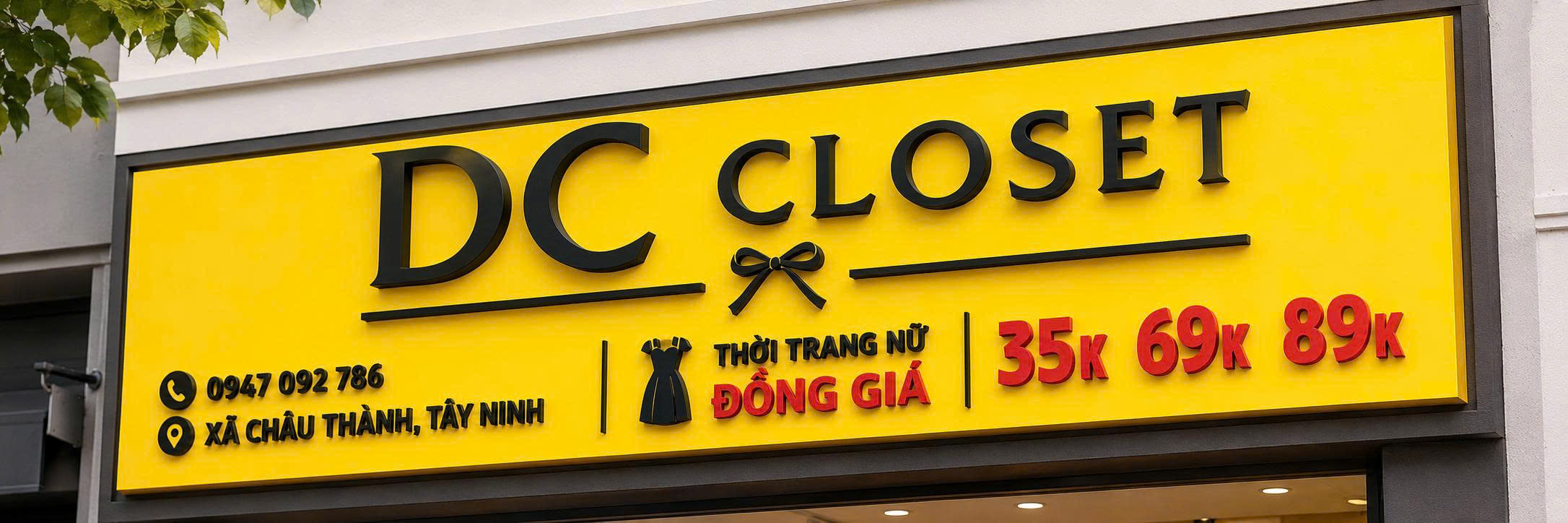 Thi Công Bảng Hiệu Alu Chữ Nổi Mica Tây Ninh – DC Closet Châu Thành, Hoàn Thiện 48 Giờ